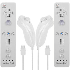 2in1 Built-in Motion Plus Remote Nunchuck Controller For Nintendo Wii - Battery Mate
