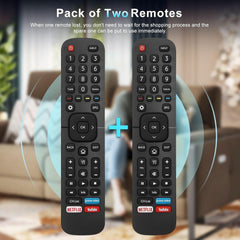 TAVICE 2 PACK EN2BS27H Replacement Remote Control – Compatible with Hisense TVs (Many 4K & UHD Models) - Battery Mate