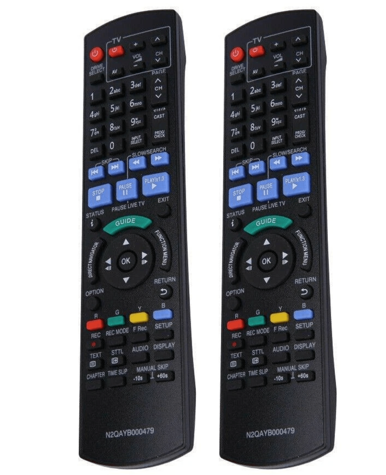 TAVICE 2 PACK For PANASONIC Replacement Remote Control TV DVD Blue Ray DMP - BD75 DMP - BD755 IR6 - Battery Mate