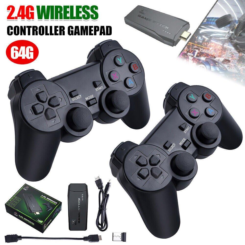 10000+ 4K HDMI TV Video Game Stick Retro Gaming Console w/ 2 Wireless Controller - The Remote Factory