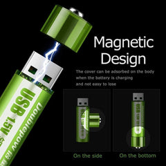 AA Battery 1800mWh USB Rechargeable li-ion Battery 1.5v - The Remote Factory