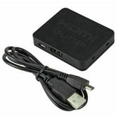 HDMI Splitter Amplifier 1 In 2 Out Video Duplicator 4K Full HD 3D Foxtel DVD etc - Battery Mate