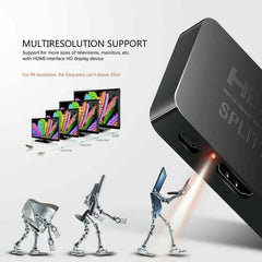 HDMI Splitter Amplifier 1 In 2 Out Video Duplicator 4K Full HD 3D Foxtel DVD etc - Battery Mate