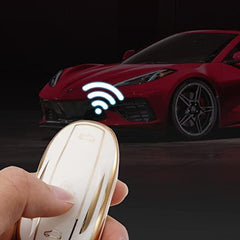Key Fob Cover Case For Tesla Model S 3 Y X Remote Holder & Protector White - Gold - The Remote Factory