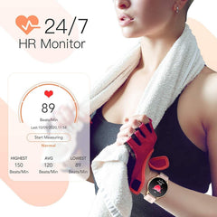 Smart Watch for Women, Smartwatch for Android and Ios Phones IP68 Waterproof - Black - The Remote Factory
