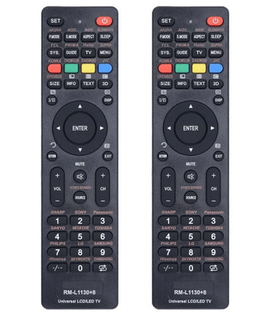 (2 Pack) Universal TV Remote Control – Fits Sony Samsung Panasonic LG TCL Soniq – The Remote Factory