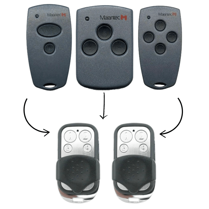 [2 Pack] Marantec D302/D304/D313 Compatible Garage/Gate Remote Digital/Comfort Clone - Battery Mate