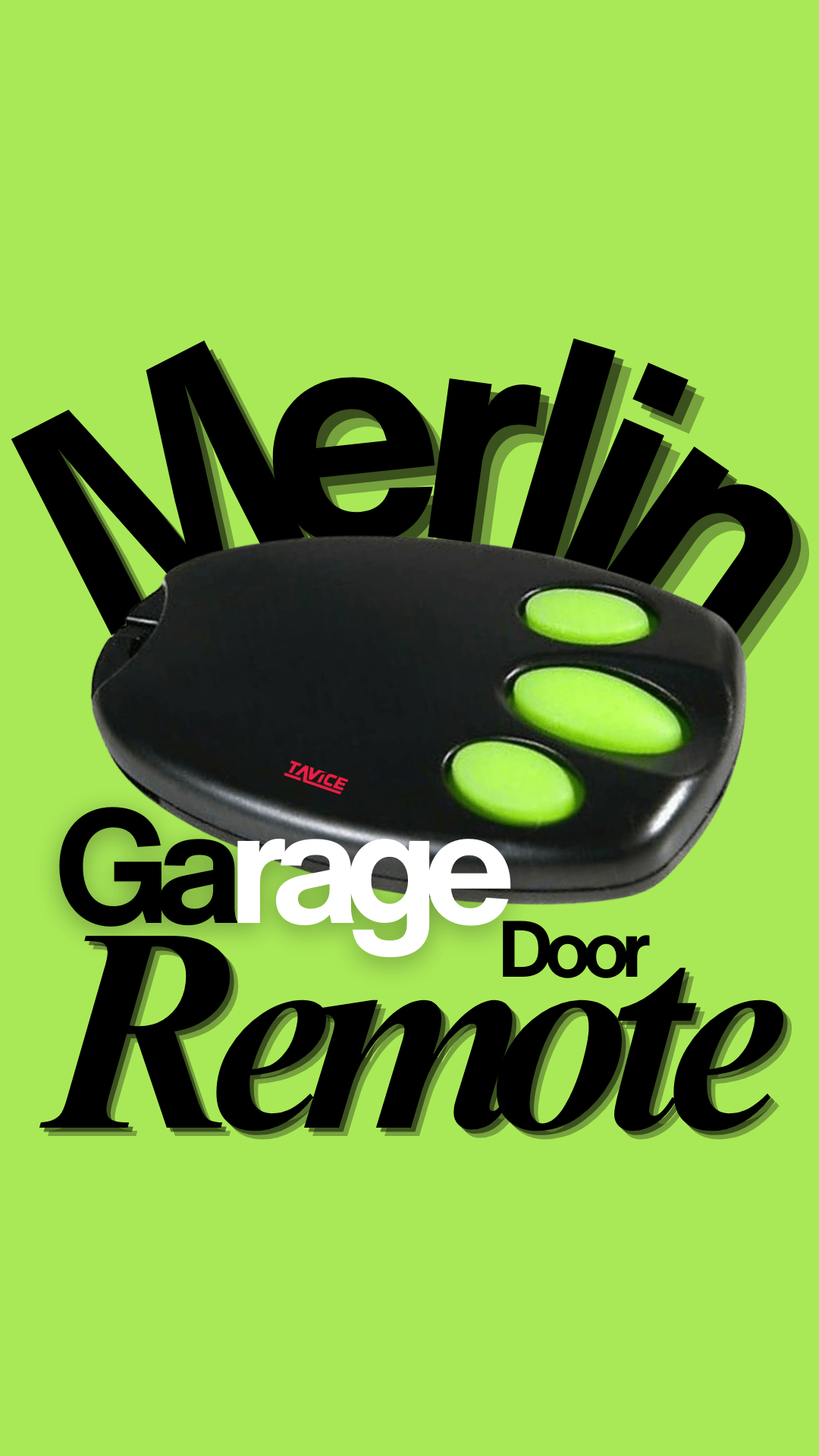 [3 Pack] Tavice Garage Remote Compatible with Merlin Door Remote Key Control for Chamberlain Compatible C945 Merlin+ C945 - Battery Mate