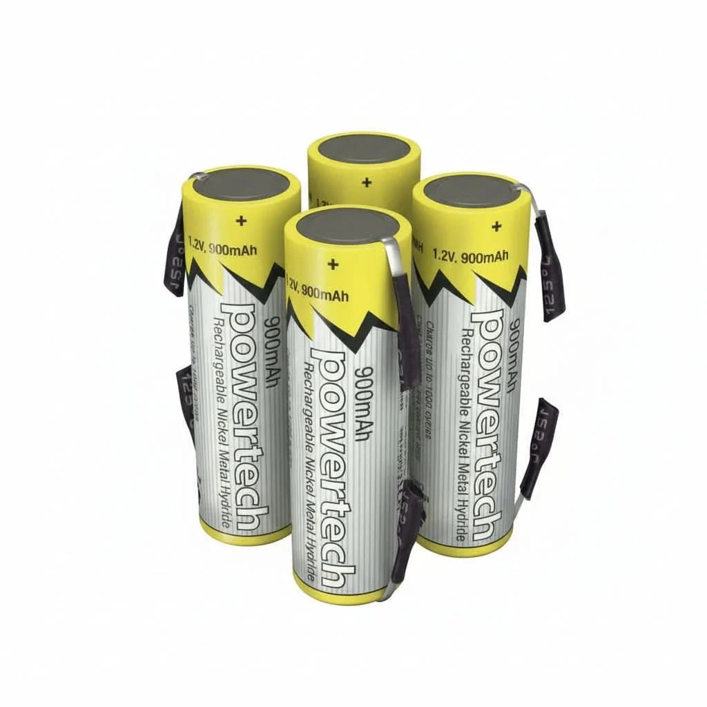 [4 Pack] AAA 900mAh Rechargeable Ni - MH Battery with Solder Tag | Replacement AAA 1.2V NiMH Cell for Battery Packs (1 Battery) (Copy) (Copy) - Battery Mate