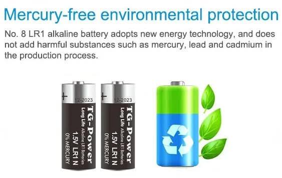 (8 Pack) LR1 N Size 1.5V Alkaline Batteries – Long - Lasting Replacement Power Cells for Everyday Devices - Battery Mate