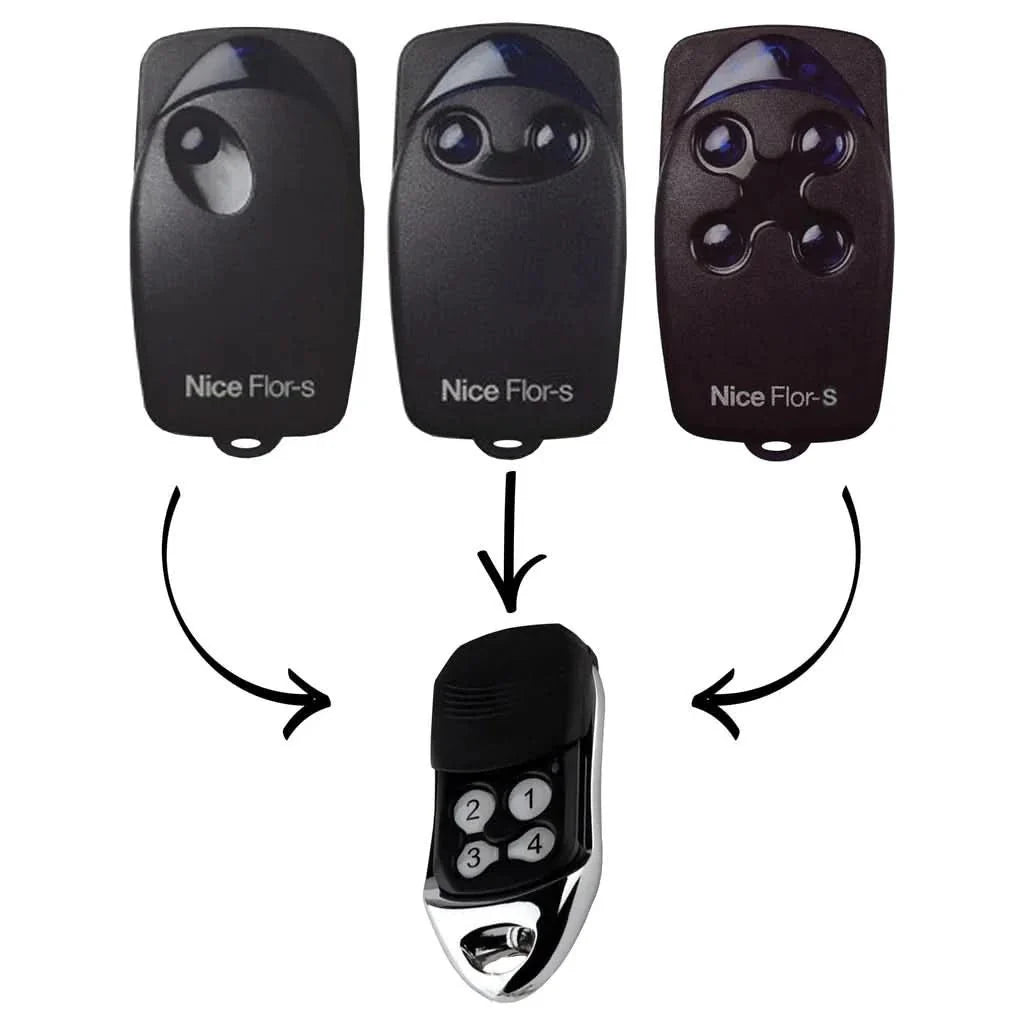 Nice Flor - S Compatible 4 - Button Remote Control – 433.92 MHz Rolling Code - Battery Mate