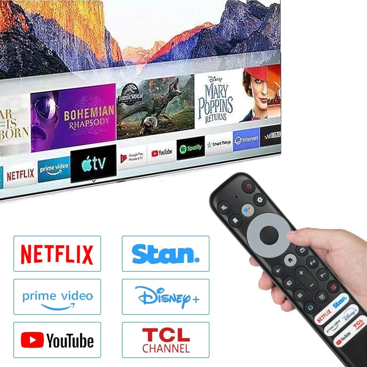 Replacement Remote Control for TCL 4K & 8K Smart TVs – RC902V FAR1/FMR2 Compatible (No Voice Function) - Battery Mate