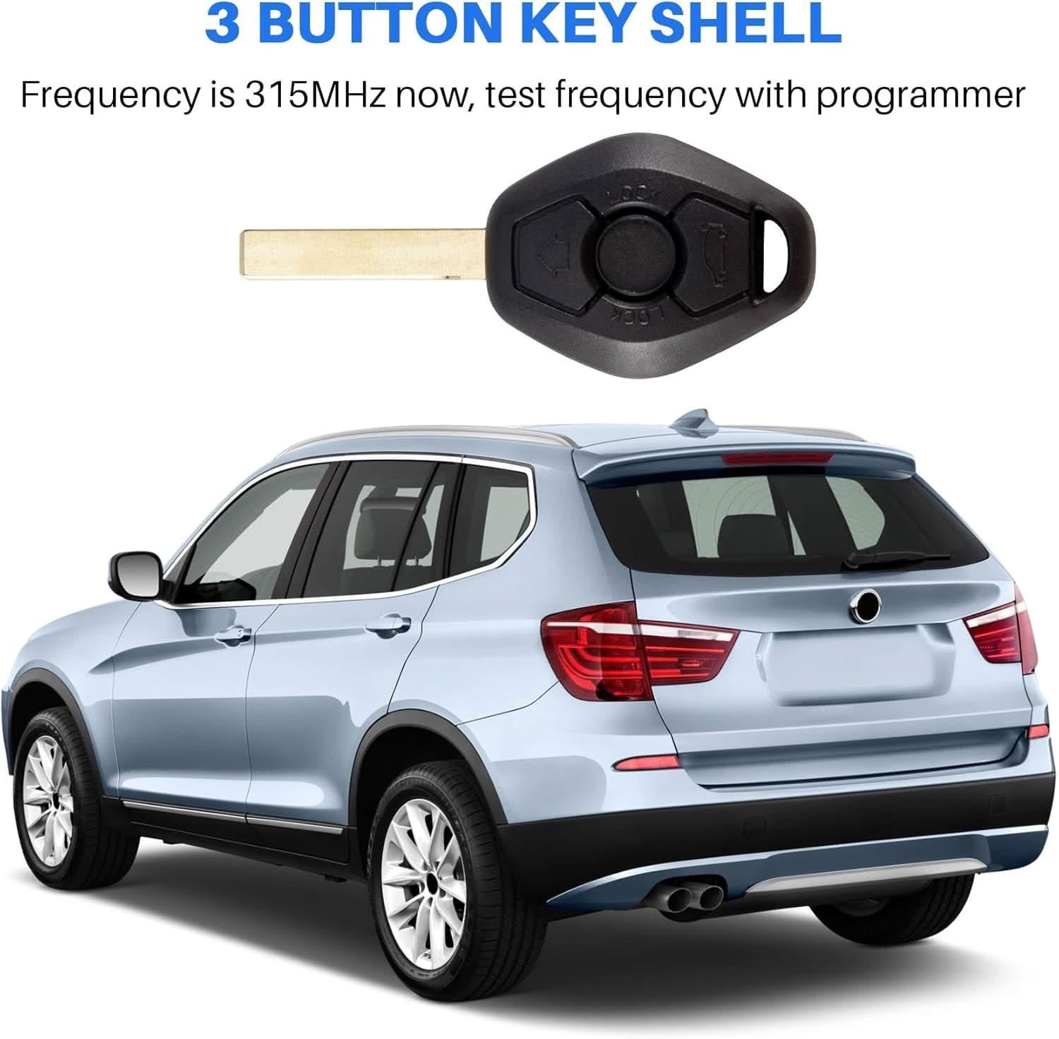 TAVICE 2 PACK BMW 3 Button Compatible Complete Remote Key For E31 E32 E34 E36 E38 E39 E46 Z3 - Battery Mate