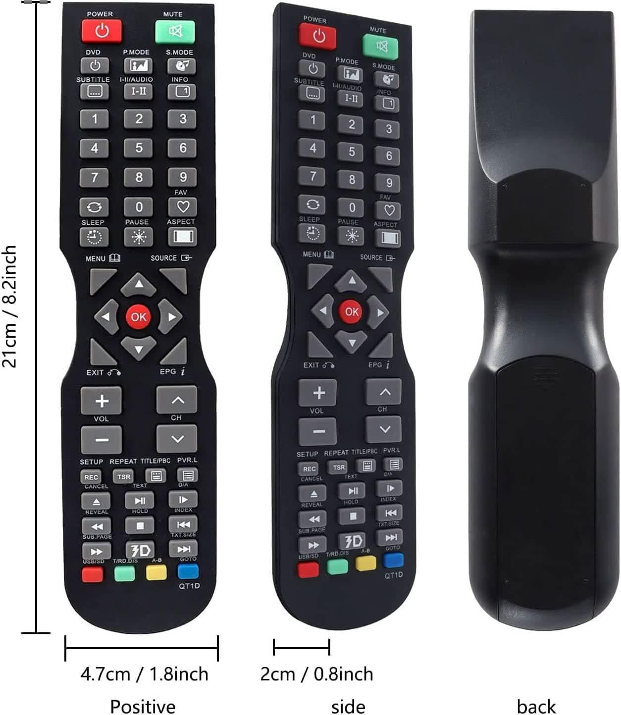 TAVICE 2 PACK Compatible Remote For SONIQ QT1E QT155 QT166 QT138 Remote TV E55V13A E55V14B - Battery Mate