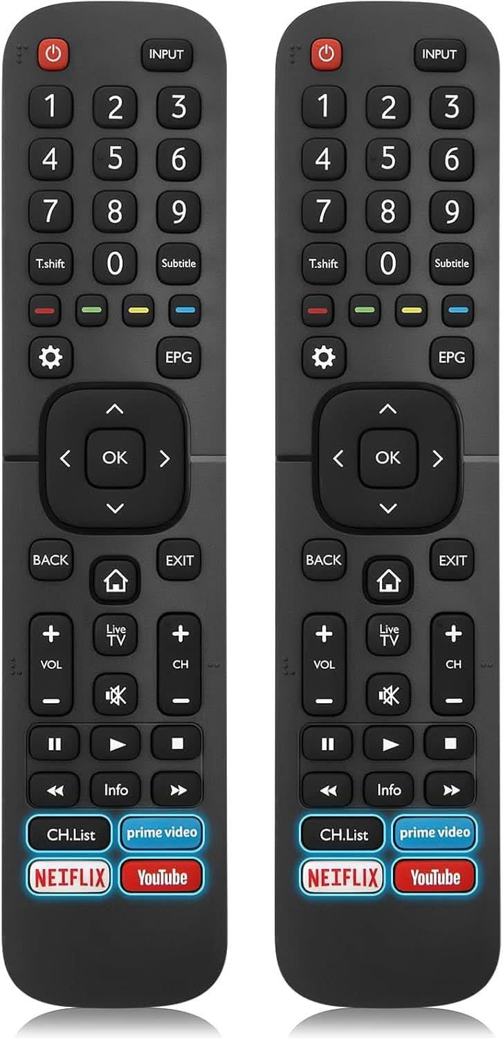 TAVICE 2 PACK EN2BS27H Replacement Remote Control – Compatible with Hisense TVs (Many 4K &amp; UHD Models) - Battery Mate
