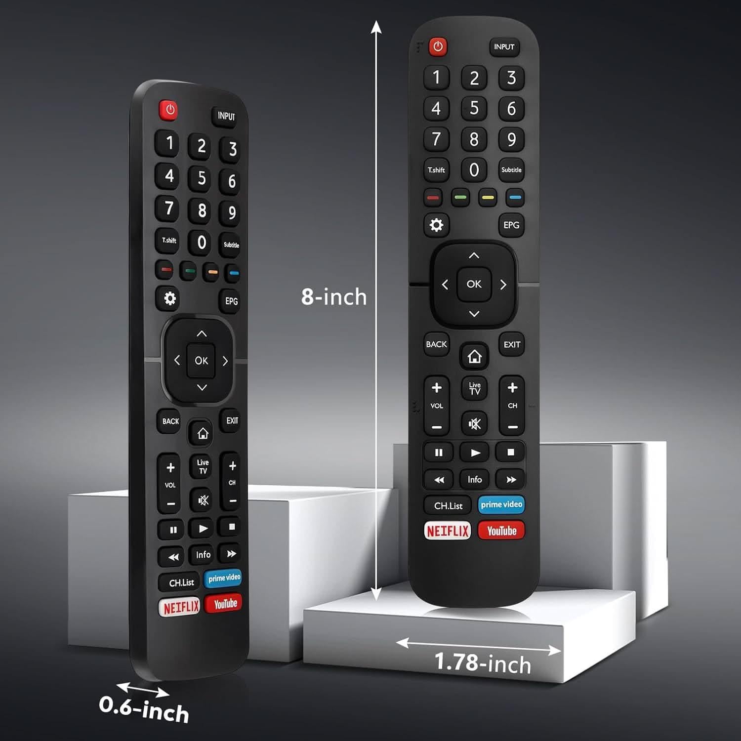 TAVICE 2 PACK EN2BS27H Replacement Remote Control – Compatible with Hisense TVs (Many 4K &amp; UHD Models) - Battery Mate