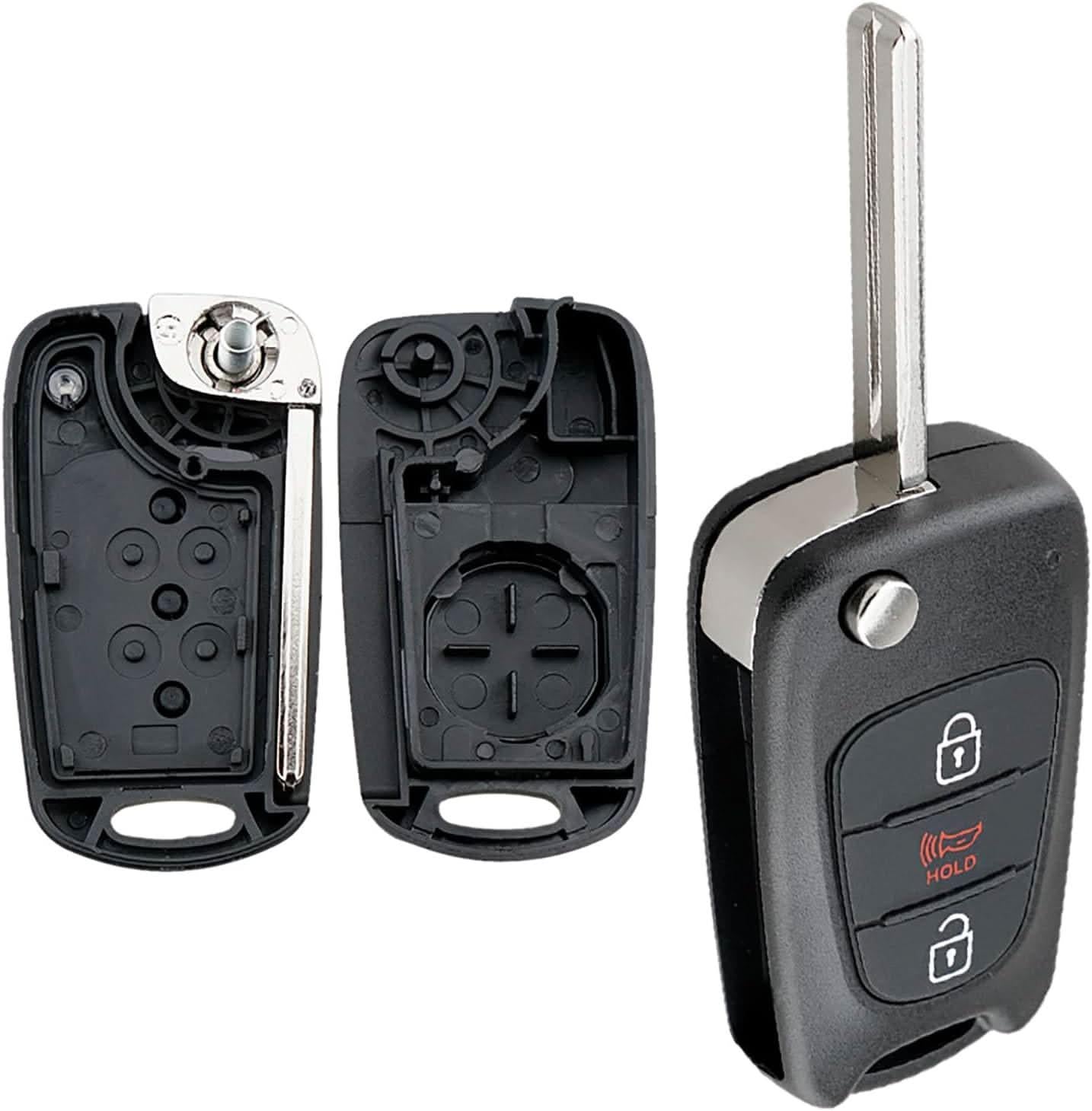 TAVICE 2 Pack Replacement remote Flip car key shell suitable for HYUNDAI i20 i30 i35 - Battery Mate