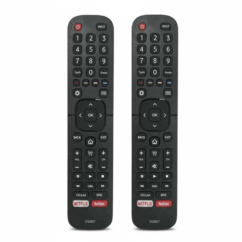 Tavice Compatible Hisense EN2B27 TV Remote Control Replacement – 2 Pack (EN - 2B27 / RC3394402/01 / 3139 238) - Battery Mate