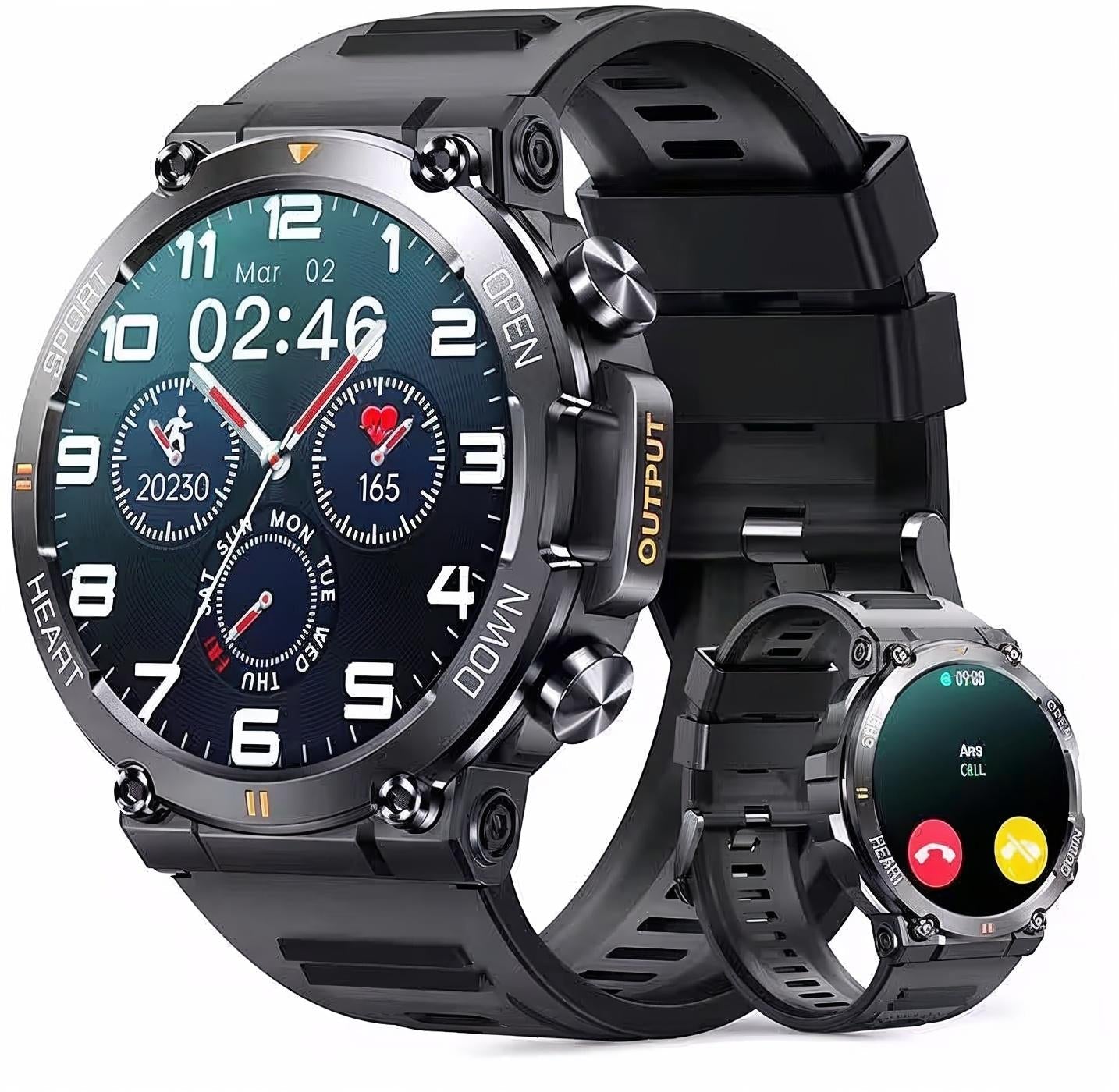 Tavice Sports Smart Watch with Bluetooth Calls, Heart Rate & Health Monitoring, 1.39" Touch Screen | Pedometer, Sleep & Calorie Detection - Battery Mate