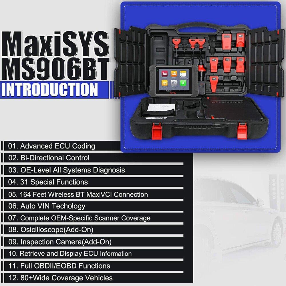 2022 Autel MaxiSys MS906BT OBD2 Auto Diagnostic Scanner ECU Key Coding Scan Tool - The Remote Factory