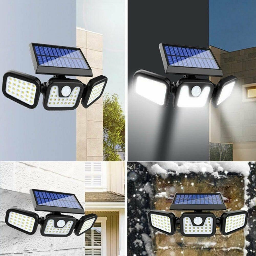 74 LED 3 Head Garden Solar Lights Outdoor Fence Security Motion Sensor Lamp AU - The Remote Factory