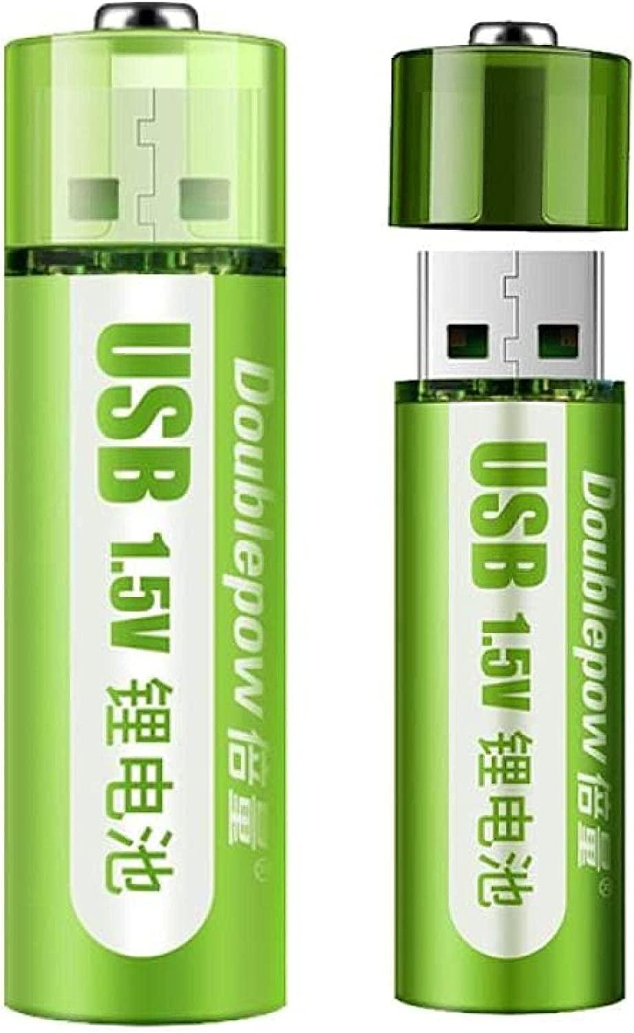 AA Battery 1800mWh USB Rechargeable li-ion Battery 1.5v [2 Pack] - The Remote Factory